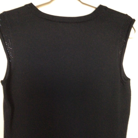 Reba black rhinestone sleeveless size S knit top scoop neck Goth Whimsigoth - Picture 3 of 6
